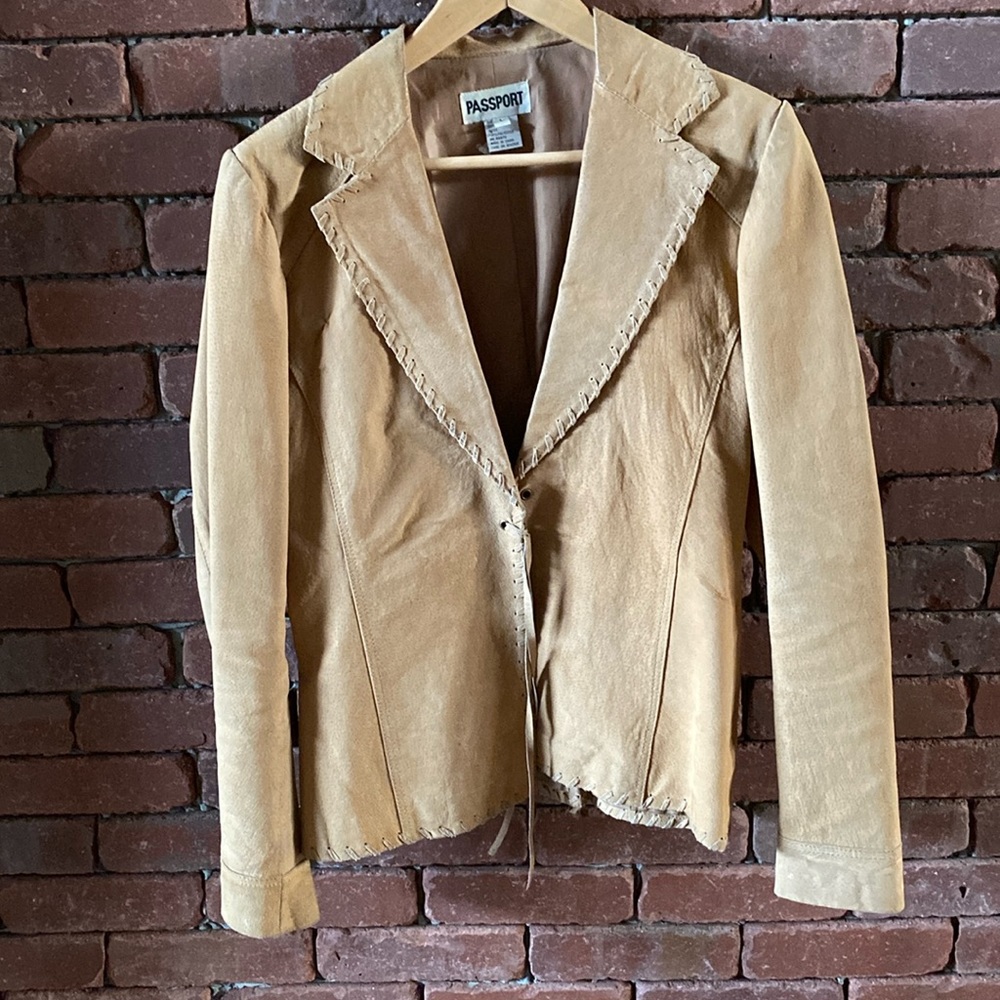 Rustic Leather Blazer - image 1